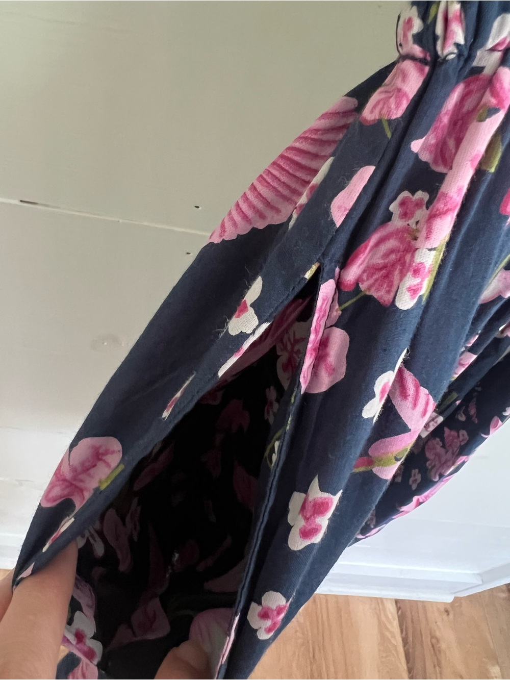 Beyond by Vera Floral-Print Navy Mini Dress with Pink Accents - Picture 3 of 8